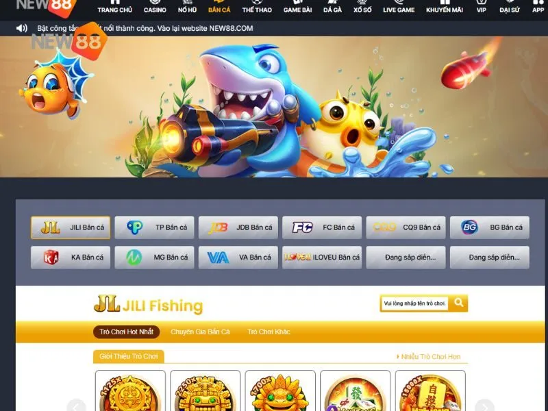 Bắn cá giải trí ảo, kiếm tiền thật tại New88