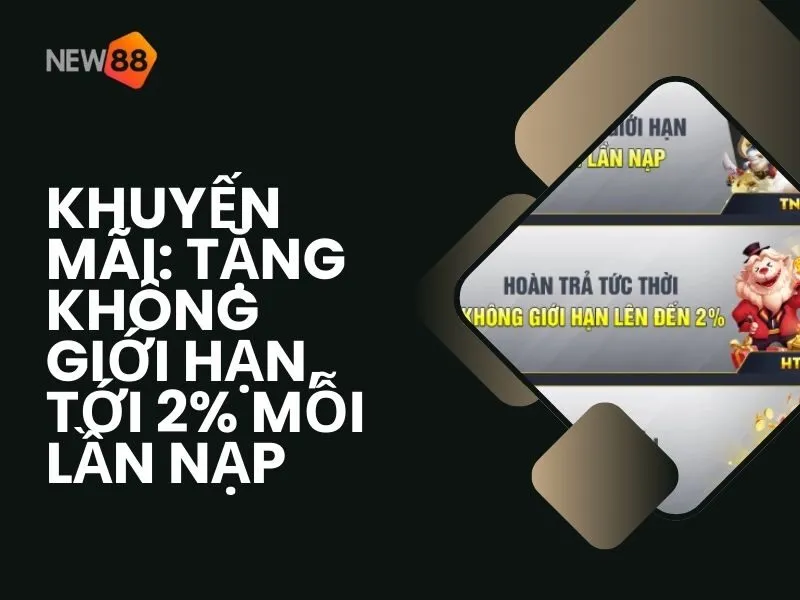 Khuyến mãi: Tặng không giới hạn, tới 2% mỗi lần nạp